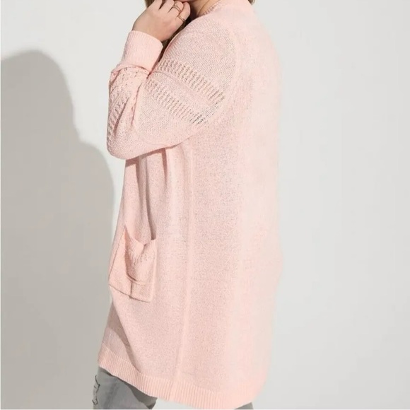 Torrid Duster Open Front Stitch Detail Cardigan Size 1X - Picture 3 of 14